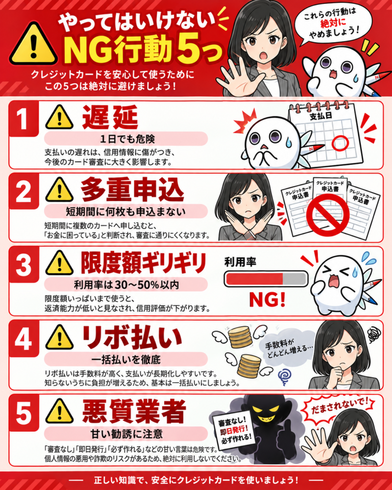 クレヒス修行でやってはいけないNG行動5つのまとめ図